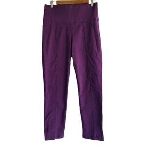 Liz Lange Pull On Wide Elastic Band Ankle Pants Purple Size Large